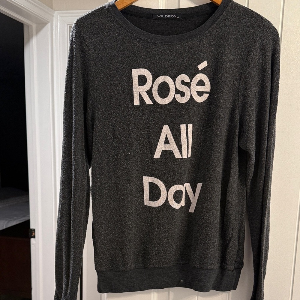 Wildfox Charcoal 'Rosé All Day' Sweater/sweatshirt